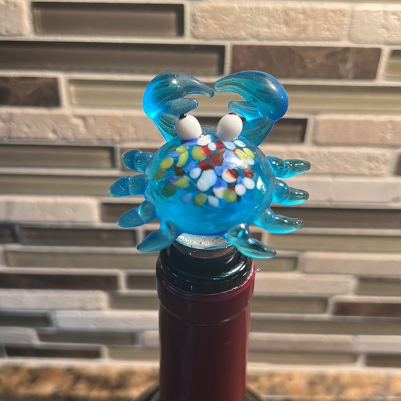 Hand Blown Glass Crab Wine Stopper NEW! - Picture 4 of 7